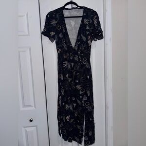 Disturbia Black Maxi Dress with Unique Pattern